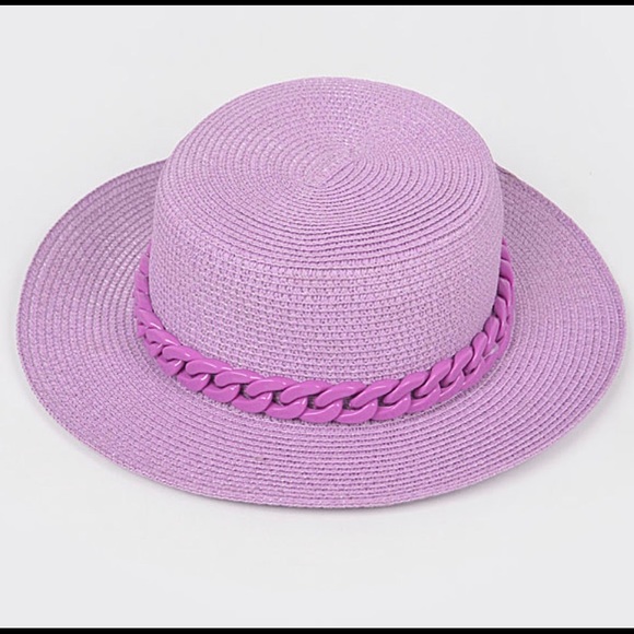 SPRING PURPLE FLAT TOP HAT - Picture 1 of 1